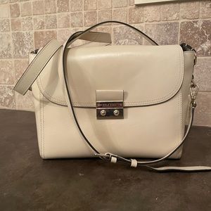 Cole Haan medium size leather bag, bone color, good used condition.